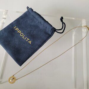 IPPOLITA Senso 18K Gold Mother of Pearl & Diamond Necklace 16"-18" Long No flaws